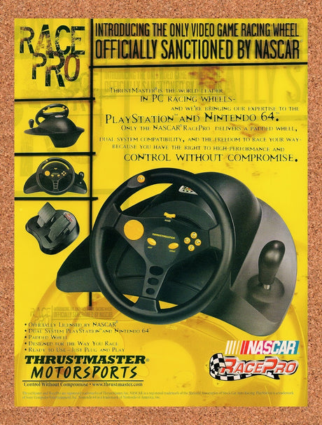 1998 Thrustmaster Motorsports Race Pro Original Ad / Retro Wall Art v1