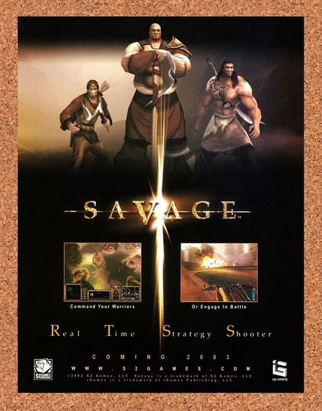 Savage PC Original 2004 Ad Authentic RTS RPG Fantasy Video Game Promo Art v3