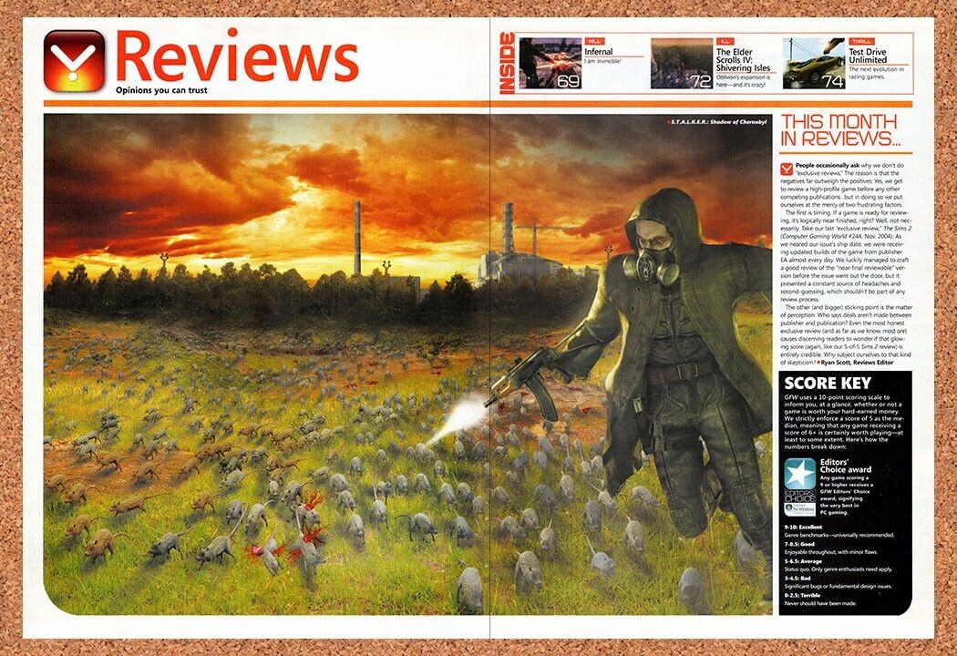 Stalker Shadow Of Chernobyl PC Original 2007 Vintage Ad - Game Review Promo