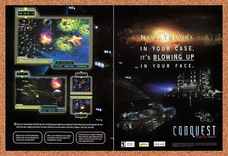 Conquest PC Original 2003 Ad Authentic UbiSoft Space Strategy Video Game Promo
