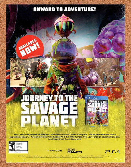 Journey To The Savage Planet PS4 Original 2020 Ad - Video Game Display Promo