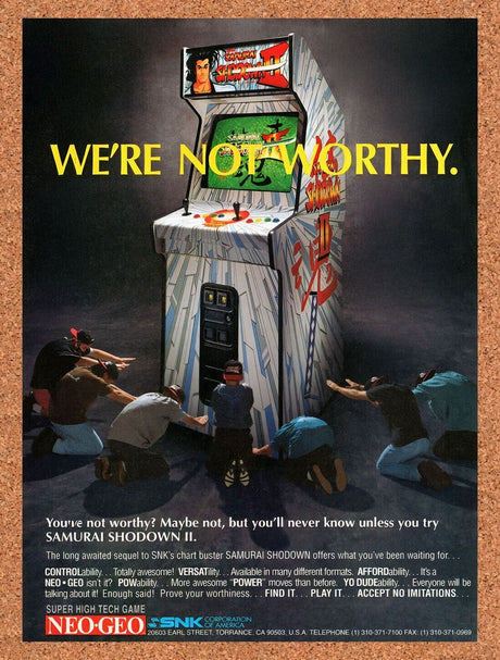 1995 Samurai Shodown II Arcade Original Advertisement / Retro Wall Art v1