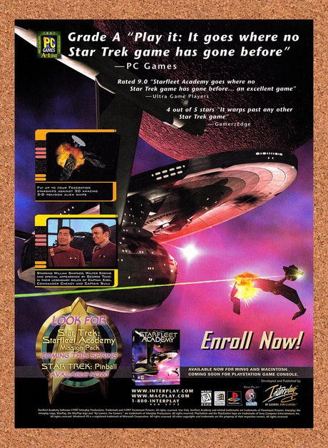 1998 Star Trek Starfleet Academy PC Original Advertisement / Retro Promo v4