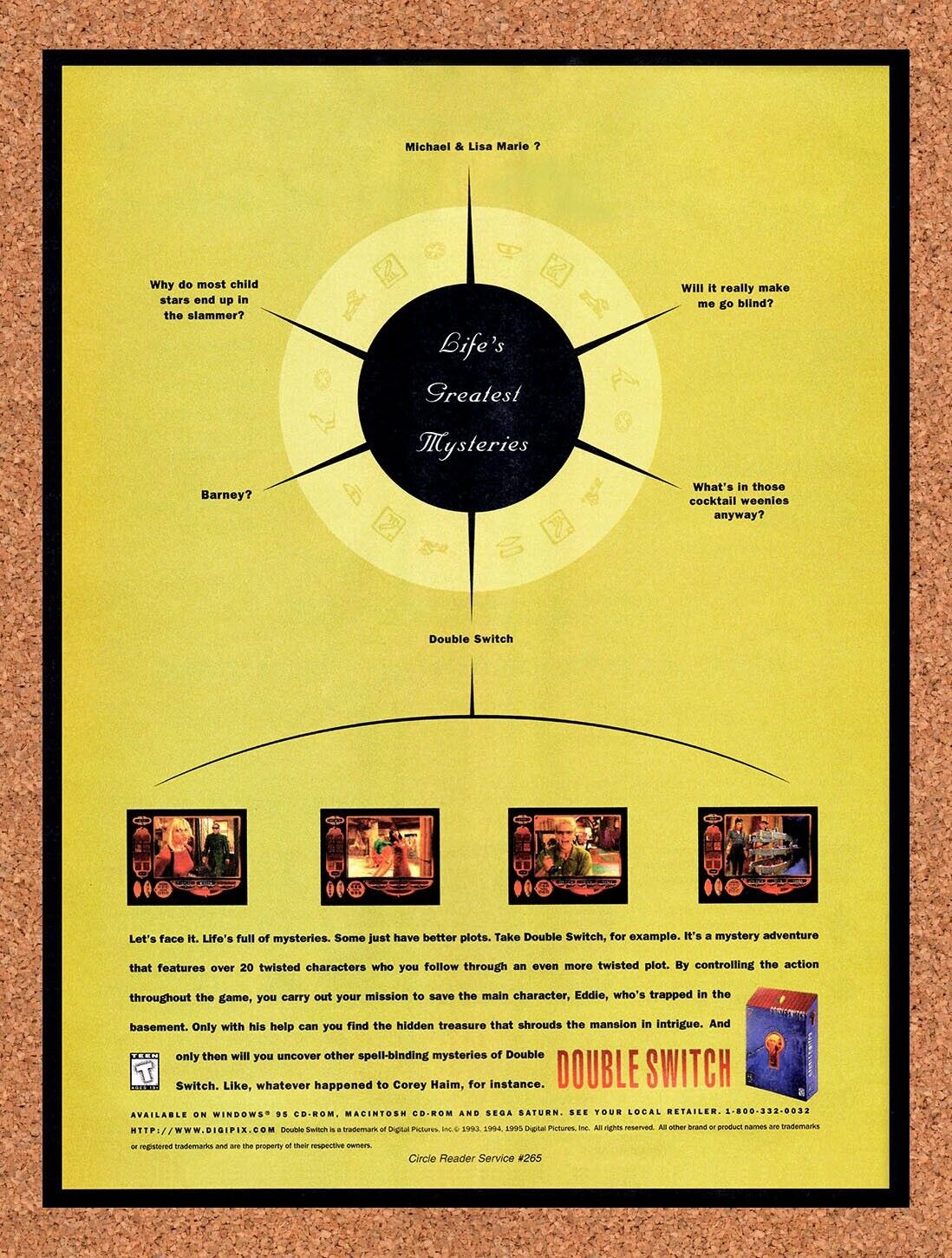Double Switch PC Original 1995 Vintage Ad - Video Game Promo