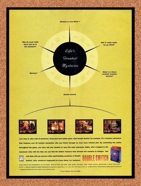 Double Switch PC Original 1995 Vintage Ad - Video Game Promo