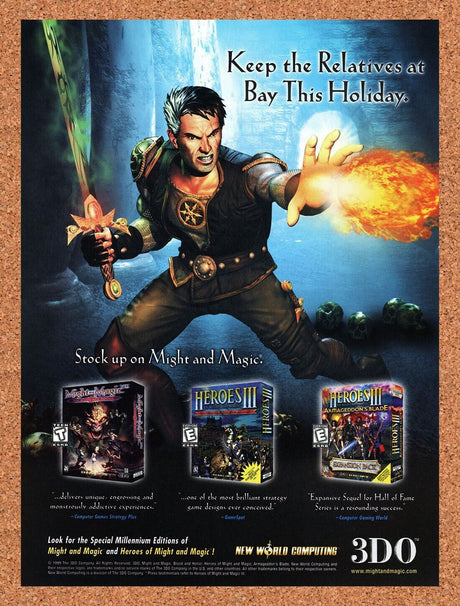Heroes Of Might And Magic III PC Original 1999 Ad Authentic Video Game Promo