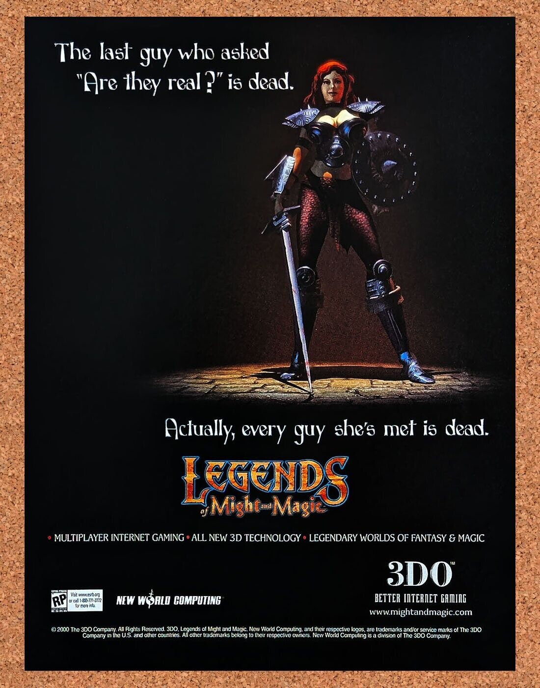 Legends Of Might And Magic PC Original 2001 Ad Authentic 3DO Video Game Promo