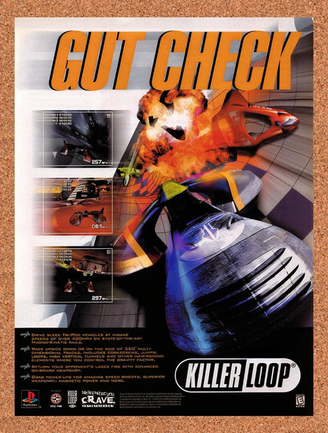 1999 Killer Loop PS1 Original Advertisement / Retro Wall Art v1