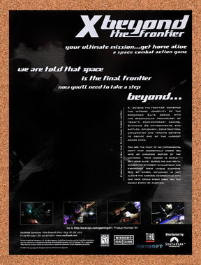 2000 X Beyond The Frontier PC Original Advertisement / Retro Wall Art v1