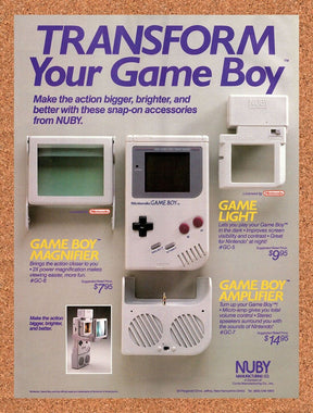 1991 Nuby Game Boy Accessories Original Advertisement / Retro Wall Art v1