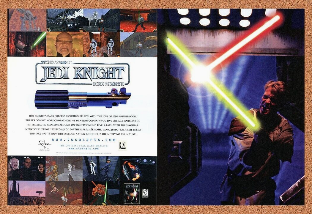 Star Wars Jedi Knight Dark Forces 2 PC Original 1996 Ad Authentic Game Art Promo