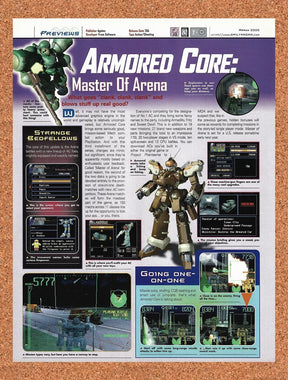2000 Armored Core Master Of Arena PS1 Original Advertisement / Retro Promo vr1