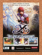 Ys The Ark of Napishtim PS2 Original 2004 Ad Authentic Video Game Promo