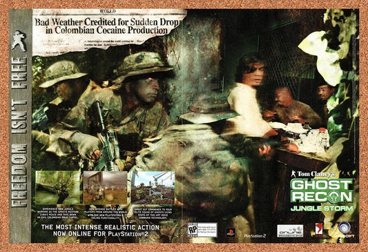 Ghost Recon Jungle Storm PS2 Original 2002 Vintage Ad - Video Game Promo