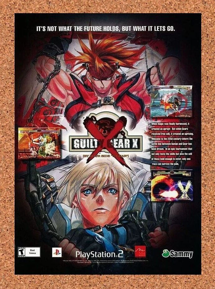 Guilty Gear X PS2 Original 2000 Ad Authentic PlayStation Video Game Promo