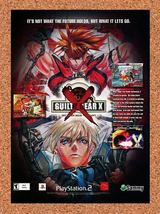 Guilty Gear X PS2 Original 2000 Ad Authentic PlayStation Video Game Promo