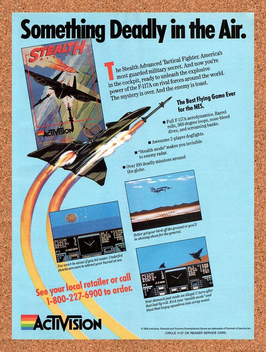 1988 Stealth NES Original Advertisement / Retro Wall Art v1