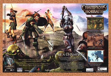 Champions of Norrath PS2 Original 2004 Ad Authentic MMO Everquest Print Promo
