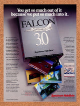 1992 Falcon 3.0 IBM Original Advertisement / Retro Promo v2