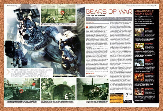 Gears Of War PC Original 2007 Vintage Ad - Video Game Review Art Promo