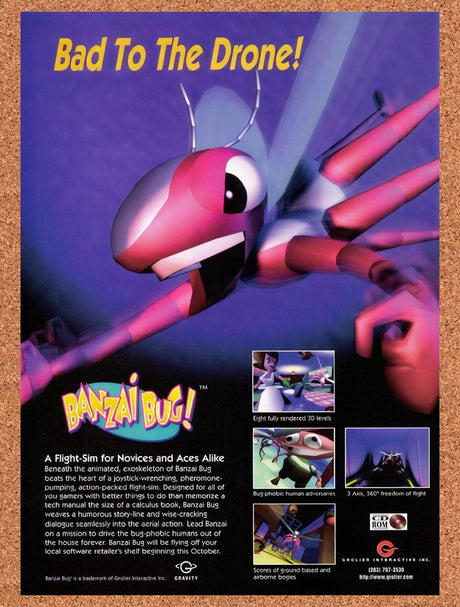 1996 Banzai Bug PC Original Advertisement / Retro Promo v2