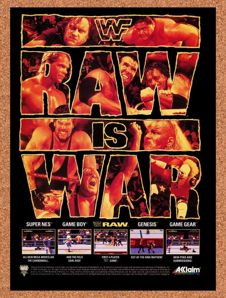 1994 WWF Raw SNES Original Advertisement / Retro Promo v1