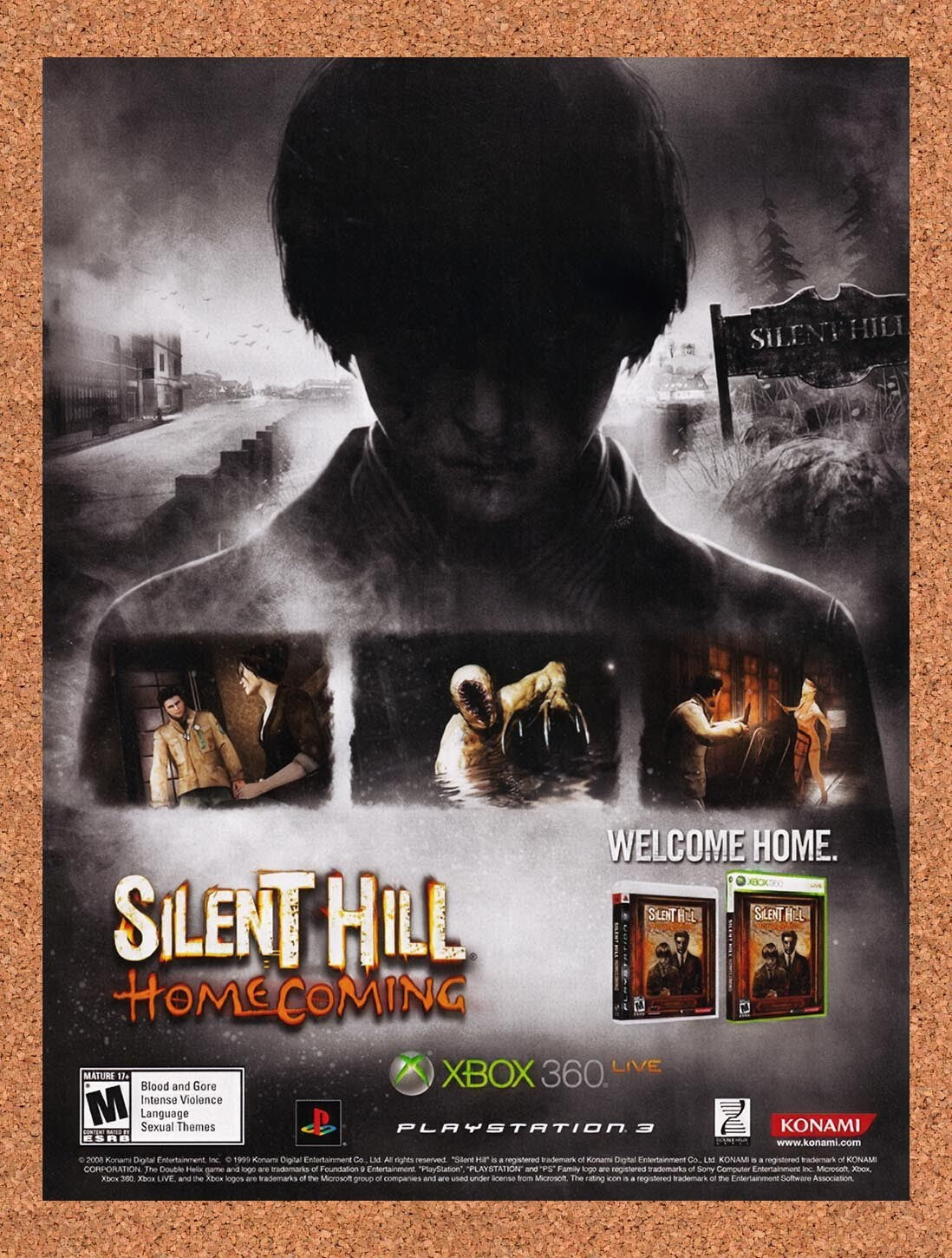 2008 Silent Hill Homecoming Xbox 360 Original Advertisement / Retro Wall Art v1