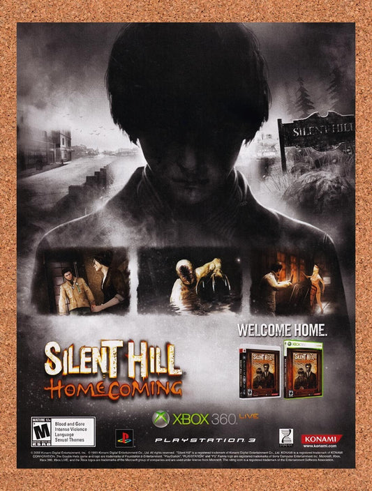 2008 Silent Hill Homecoming Xbox 360 Original Advertisement / Retro Wall Art v1