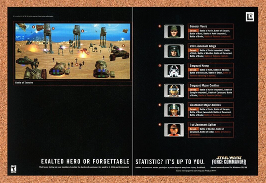 Star Wars Force Commander PC Original 2001 Ad Authentic Video Game Promo