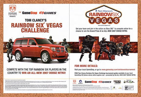 2007 Rainbow Six Vegas GameStop Dodge Nitro Challenge Original Ad / Promo v2