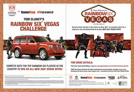 2007 Rainbow Six Vegas GameStop Dodge Nitro Challenge Original Ad / Promo v2