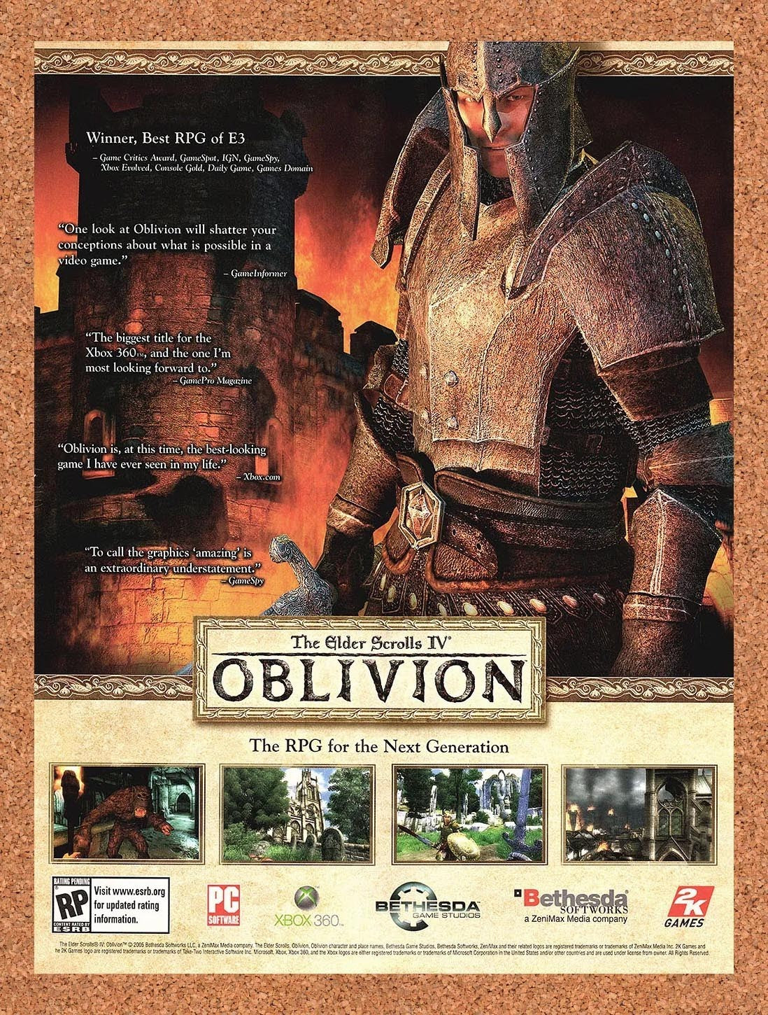 2006 Elder Scrolls IV Oblivion PC Original Advertisement / Retro Promo v1