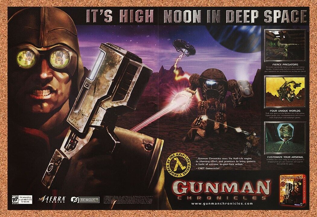 Gunman Chronicles PC Original 2003 Ad Authentic Sierra Video Game Promo H