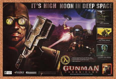 Gunman Chronicles PC Original 2003 Ad Authentic Sierra Video Game Promo H