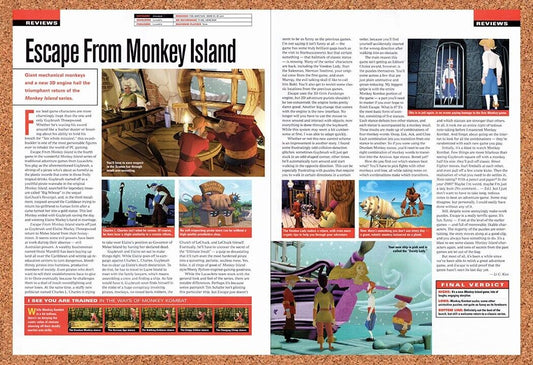 2000 Escape From Monkey Island PC Original Advertisement / Retro Wall Art v3