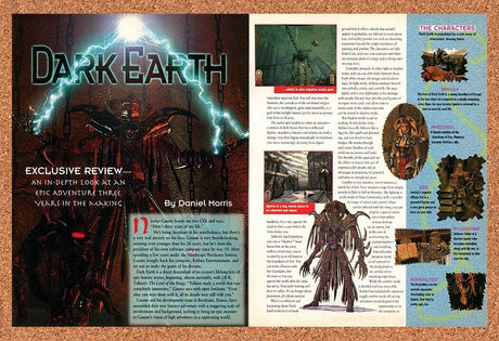 Dark Earth PC Original 1997 Print Ad Authentic Retro Video Game Review Promo