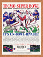 1996 Tecmo Super Bowl PS1 Original Advertisement / Retro Wall Art v1