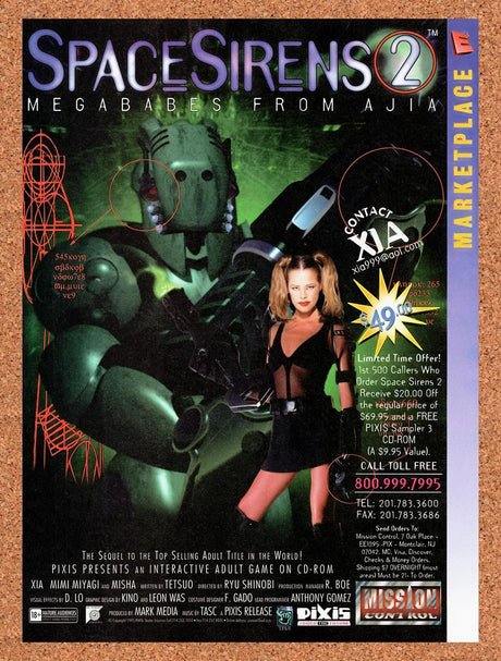 1995 Space Sirens 2 Megababes From Ajia Erotic CD-ROM Original Ad / Promo v3