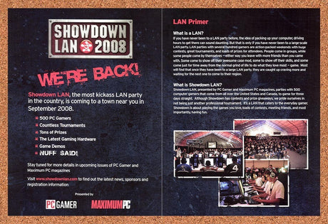 2008 Showdown Lan PC Lan Tournament Original Advertisement / Retro Promo v3