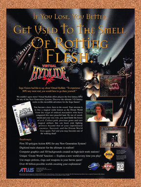1995 Virtual Hydlide Saturn Original Advertisement / Retro Promo v1