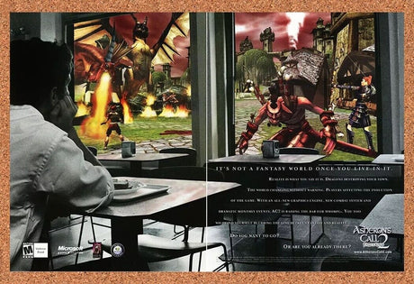 Asheron's Call 2 Fallen Kings PC Original 2005 Ad Authentic Video Game Promo