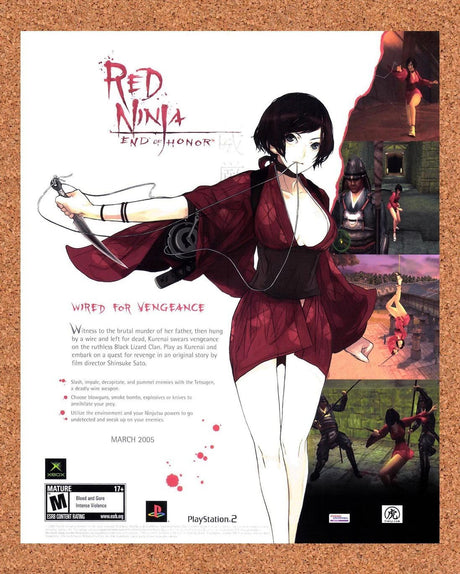 2005 Red Ninja End Of Honor PS2 Original Advertisement / Retro Promo v1