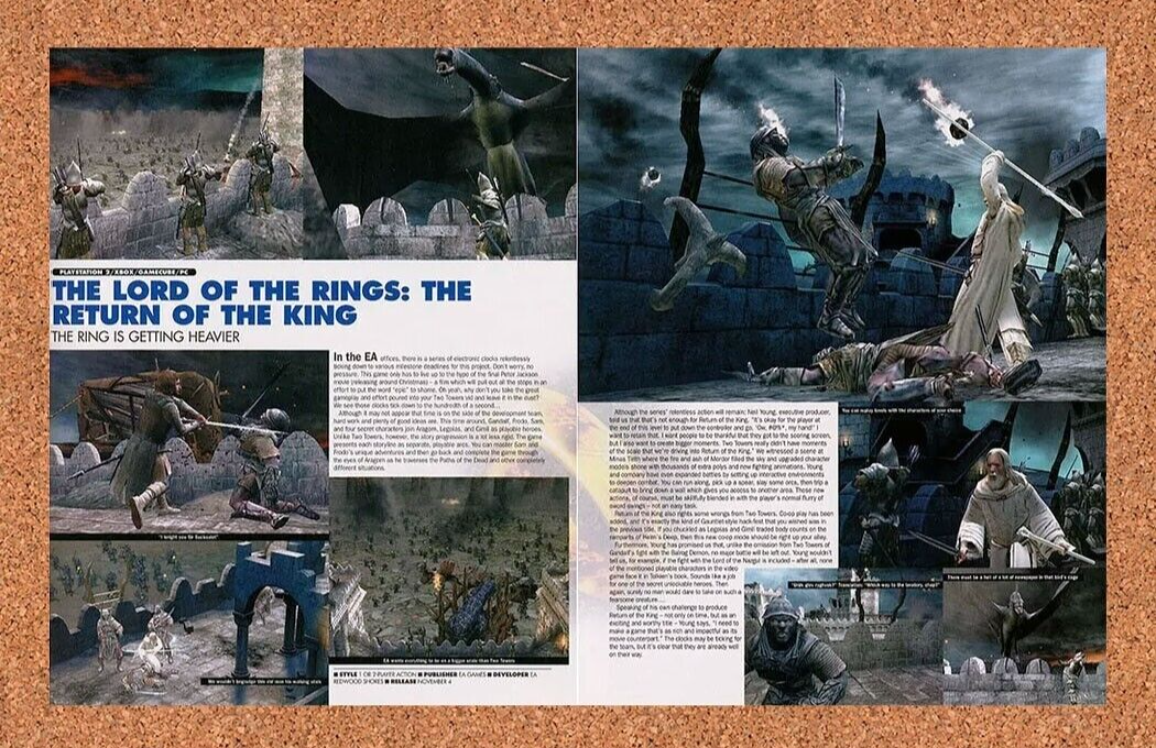 Lord Of The Rings Return Of King PS2 Original 2005 Ad - Video Game Promo