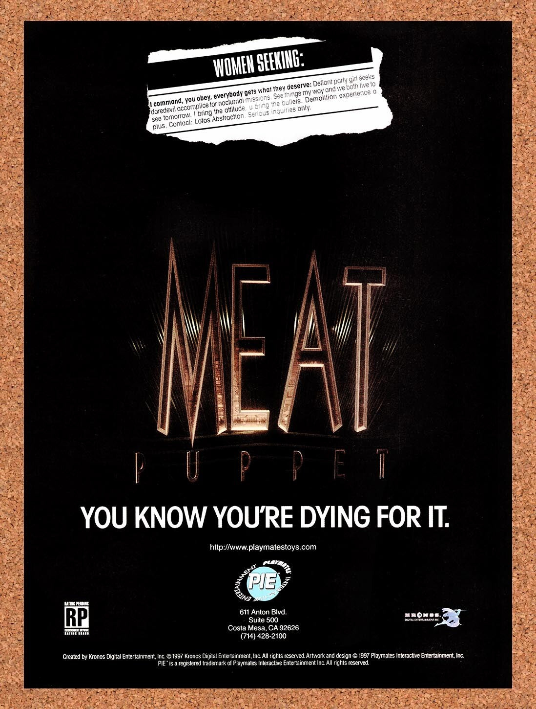 1997 Meat Puppet PC Original Advertisement / Retro Promo v2