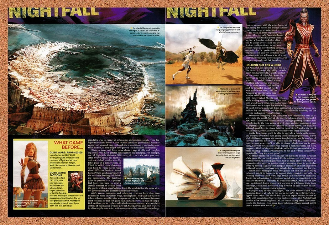2006 Guild Wars Nightfall PC Original Advertisement / Retro Promo vr4