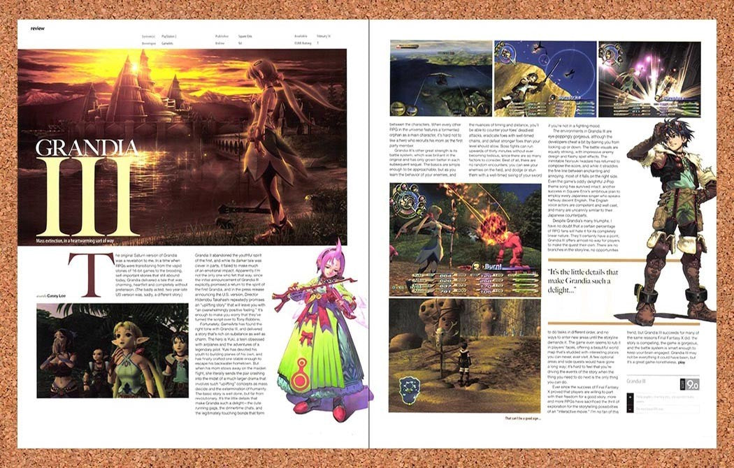 2006 Grandia III Early PS2 Review Original Advertisement / Retro Promo v1