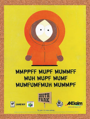 1998 South Park N64 Original Advertisement / Retro Promo v5
