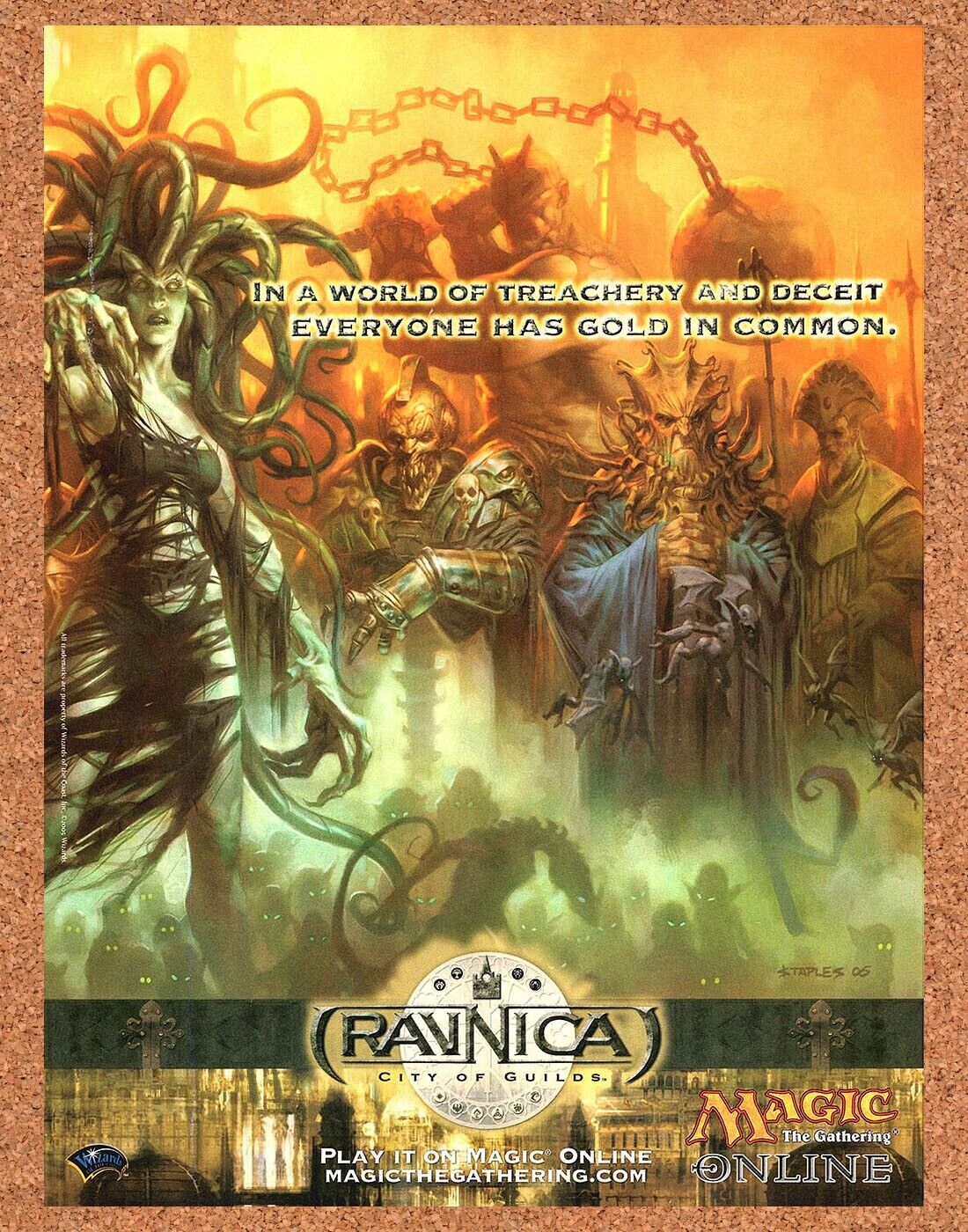 Original 2005 Magic The Gathering Online Ravnica PC Ad - Video Game Art Promo