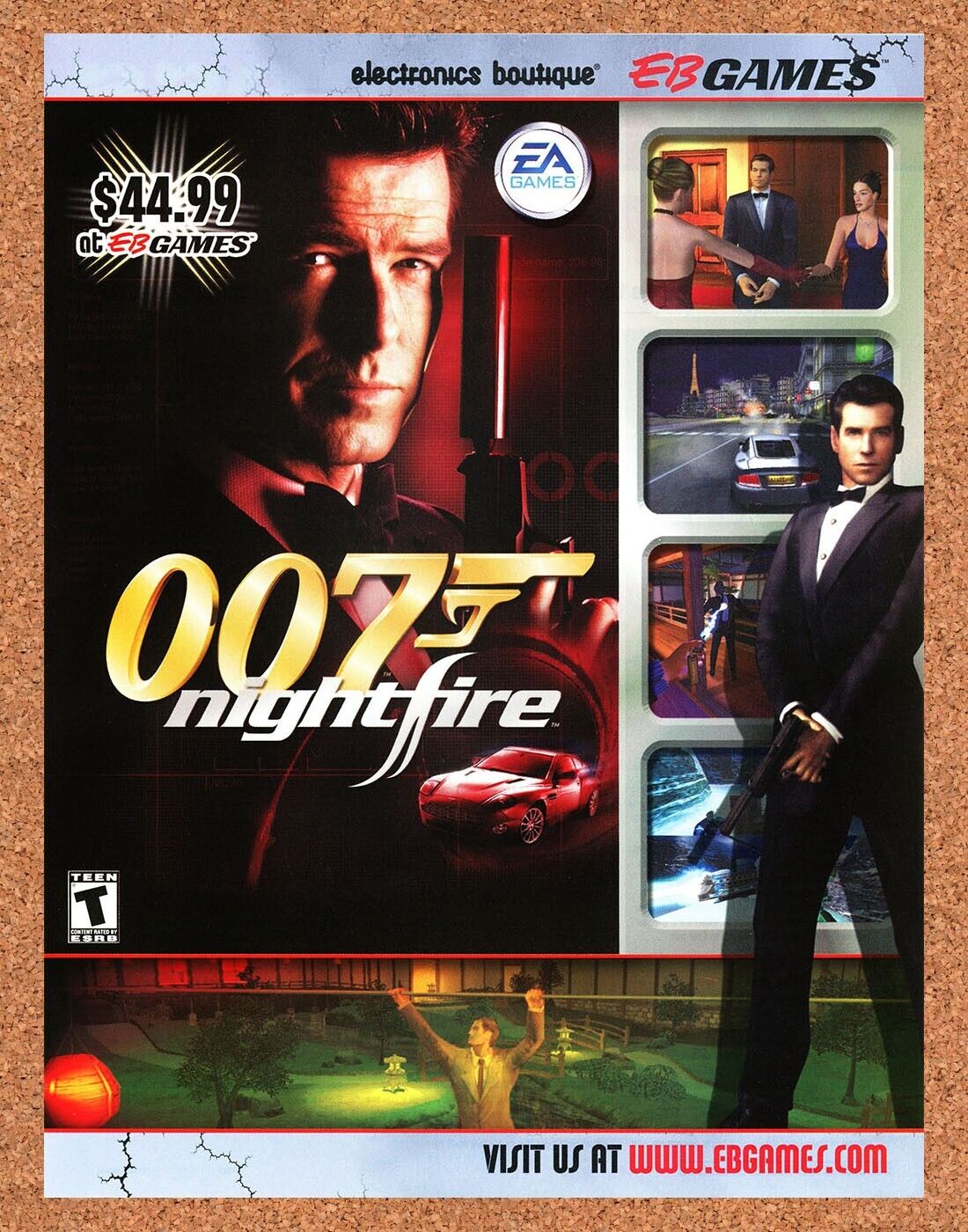 Original 2003 007 Nightfire James Bond Ad Authentic EB Games Video Game Promo