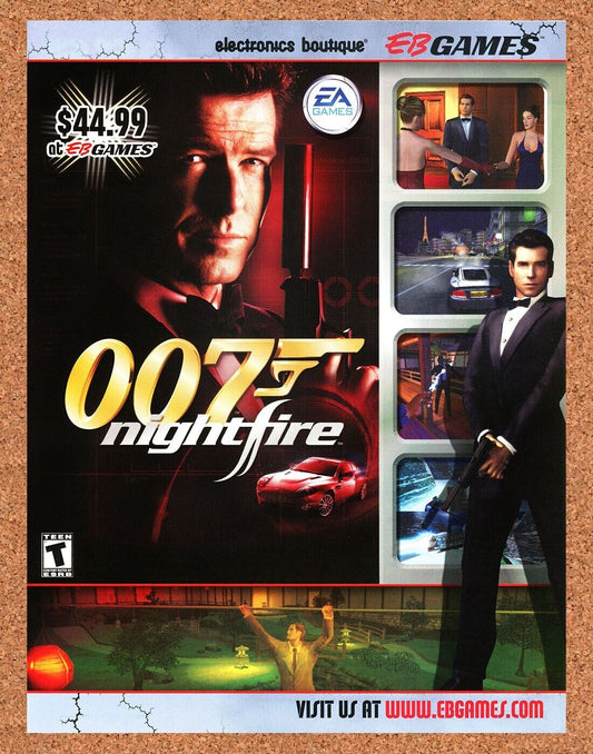 Original 2003 007 Nightfire James Bond Ad Authentic EB Games Video Game Promo